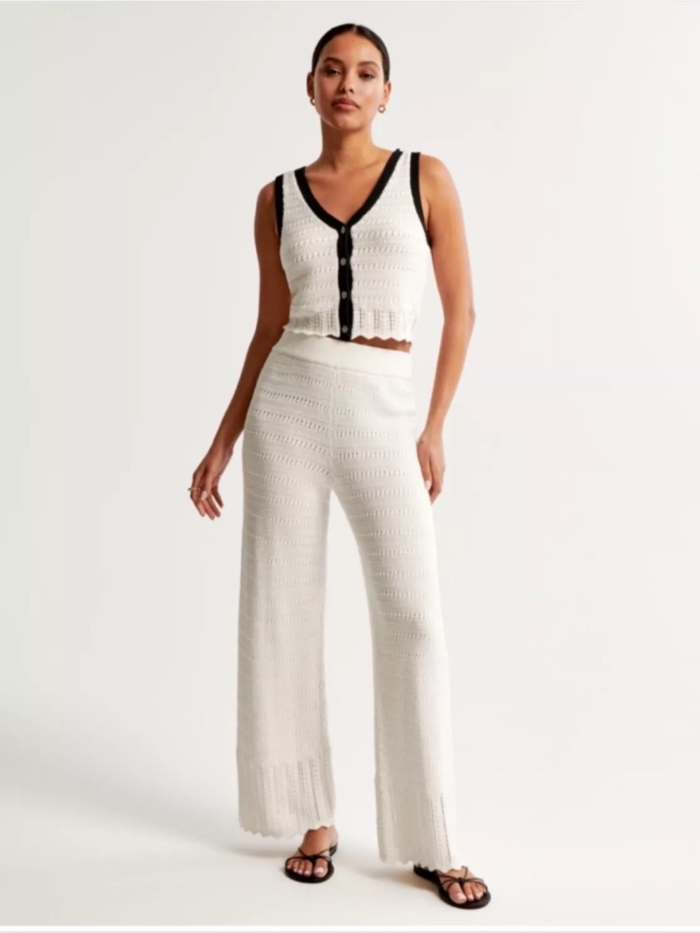 Abercrombie & Fitch Women's Crochet-Style Sweater Vest XL NWT - Picture 5 of 8